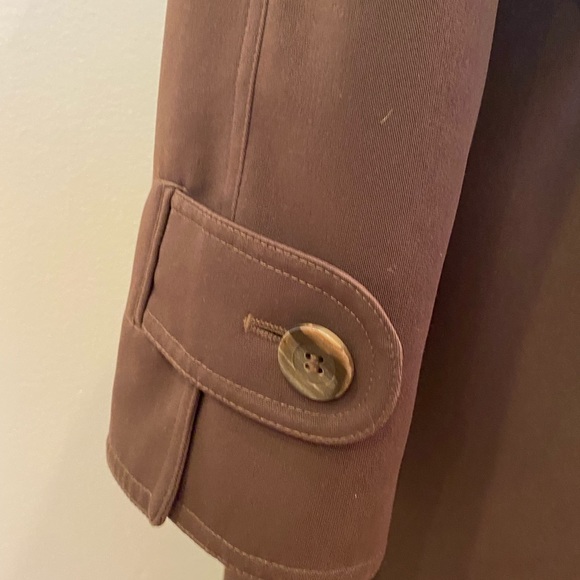 Talbots Womens Olive Green Classic Trench Coat / Removable Lining/ Size 4 Petite - Picture 7 of 15